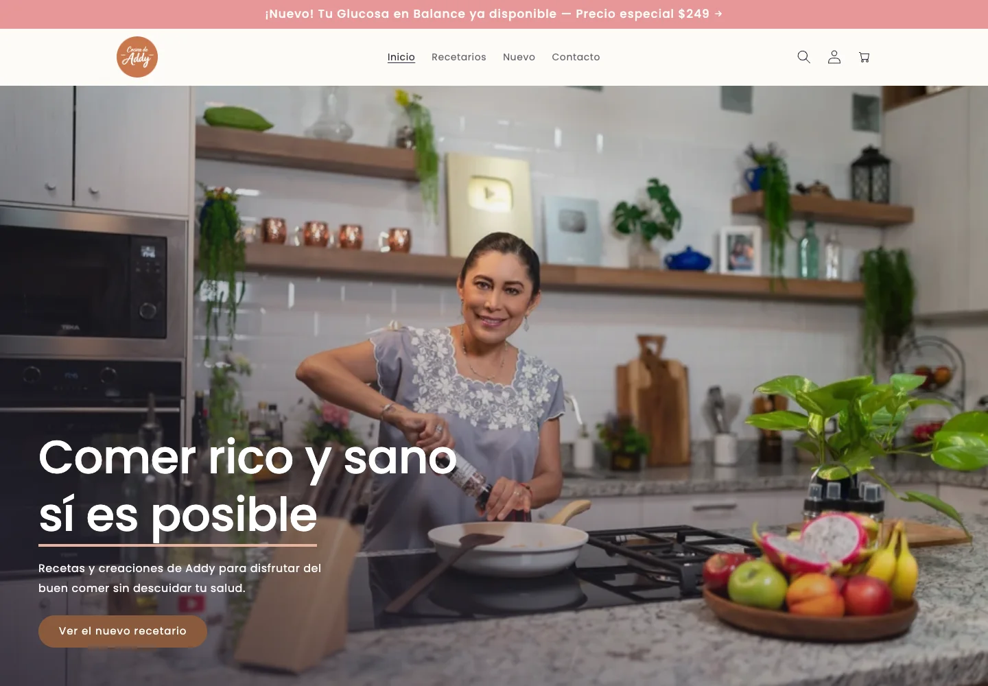 Página de inicio de Cocina de Addy