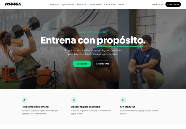 Captura del sitio web de Wodex